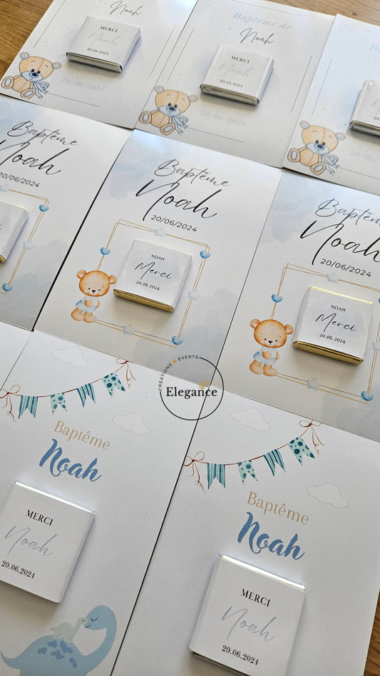 Cartes chocolats "Baby Boy"